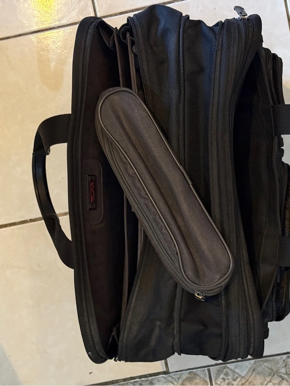 TUMI Black Ballistic Nylon Expandable Laptop Briefcase Business Travel Bag